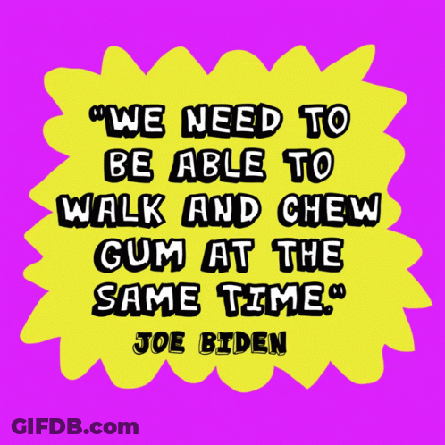 Joe Biden Walk And Chew Gum At Same Time GIF