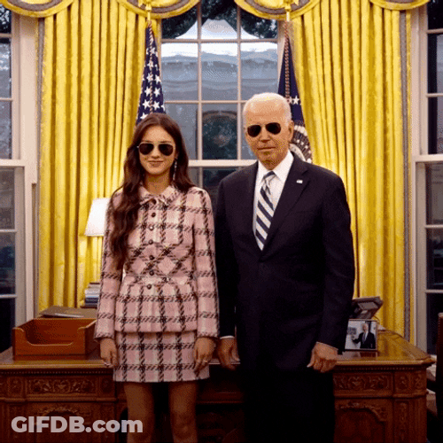 Joe Biden With Olivia Rodrigo Yes GIF