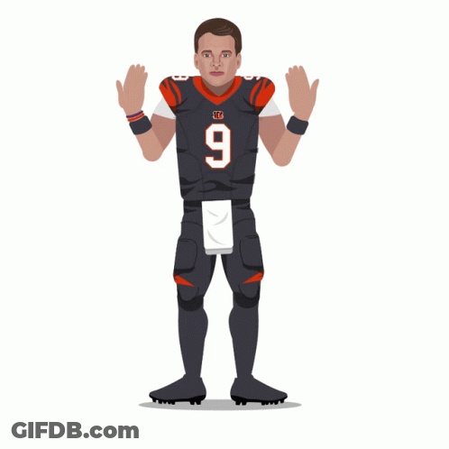 Joe Burrow Cartoon Number 9 GIF