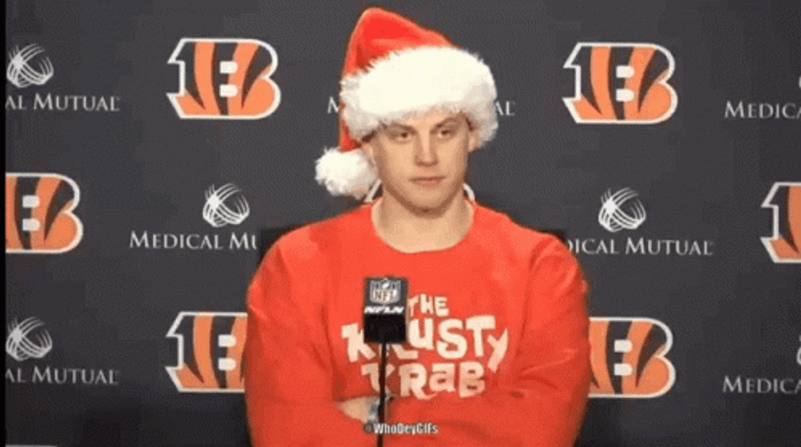 Joe Burrow Christmas Hat GIF