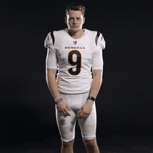 Joe Burrow Dusting Clothes GIF