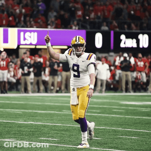 Joe Burrow Player Of Ed Orgeron Happily Jump GIF