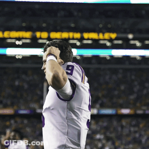 Joe Burrow Player Of Ed Orgeron Holding Up His Hands GIF