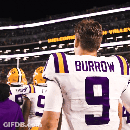 Joe Burrow Player Of Ed Orgeron Jumping GIF