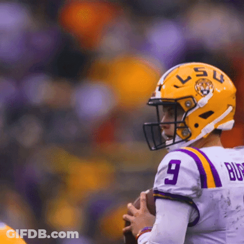 Joe Burrow Player Of Ed Orgeron Passing Ball GIF