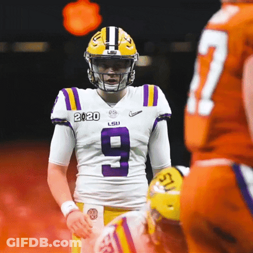 Joe Burrow Player Of Ed Orgeron Score Touchdown GIF