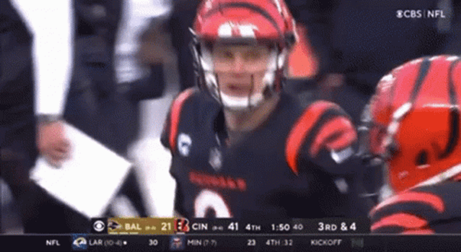 Joe Burrow Pointed By Teammates GIF