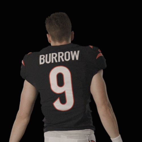 Joe Burrow Pointing His Back GIF