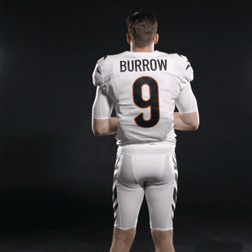 Joe Burrow Pointing Surname GIF