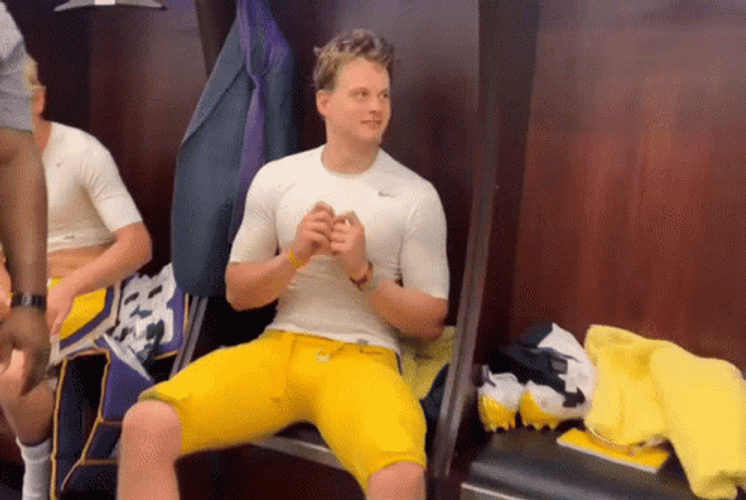 Joe Burrow Shaking Body GIF
