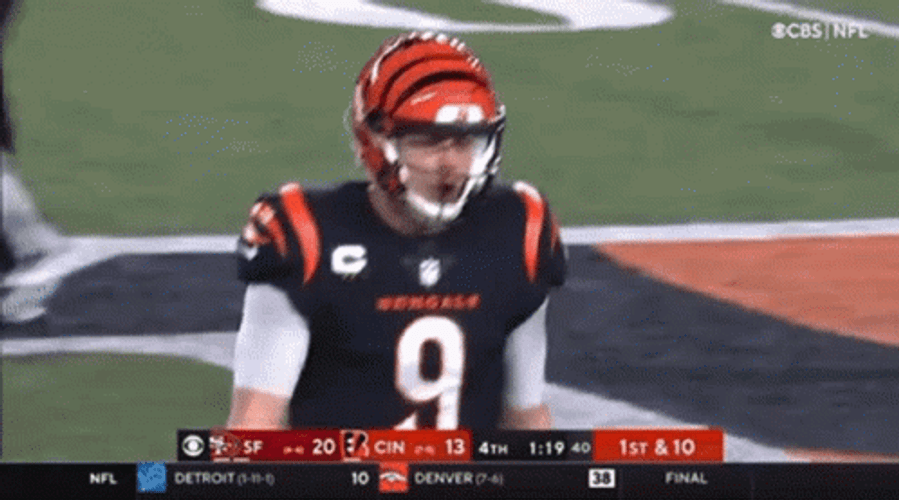 Joe Burrow Tapping Chest GIF