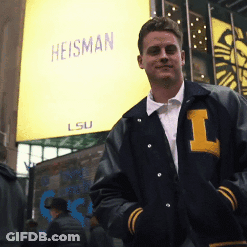 Joe Burrow Under Ed Orgeron Wearing Lsu Jacket GIF
