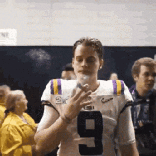 Joe Burrow Walking Smoking GIF