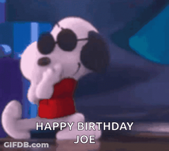 Joe Cool Finger Guns Happy Birthday GIF