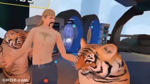 Joe Exotic Talking To Tiger Uniform Waters GIF