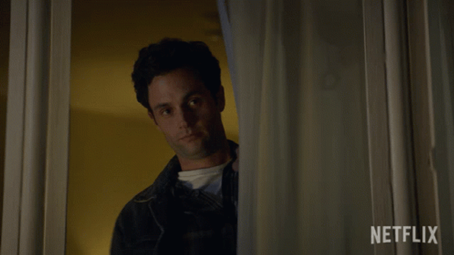 Joe Goldberg Looking At Window GIF