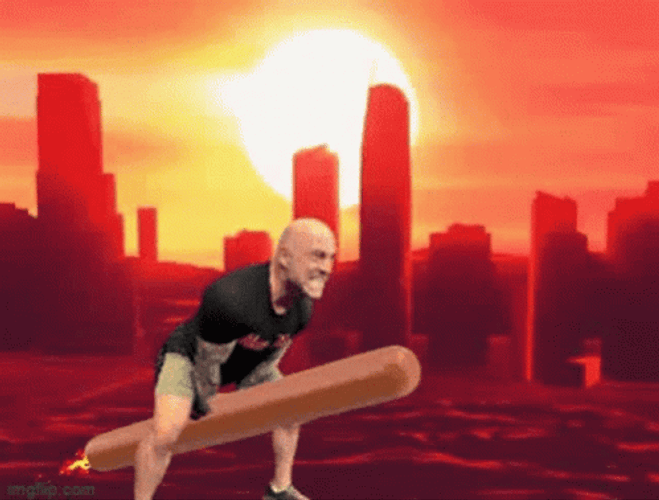 Joe Rogan Flying Hotdog GIF