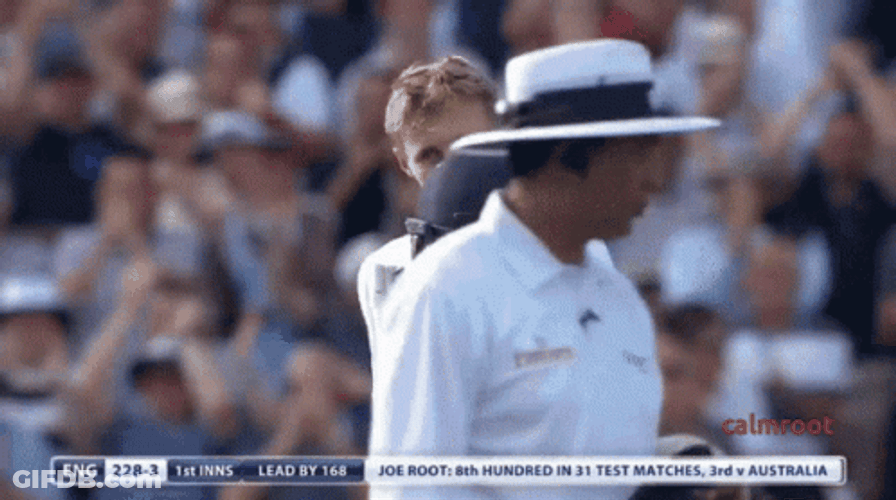 Joe Root Happy Bat Swing GIF