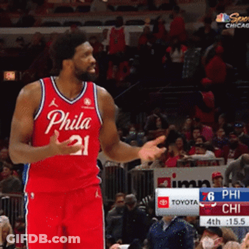 Joel Embiid Hand Waving GIF