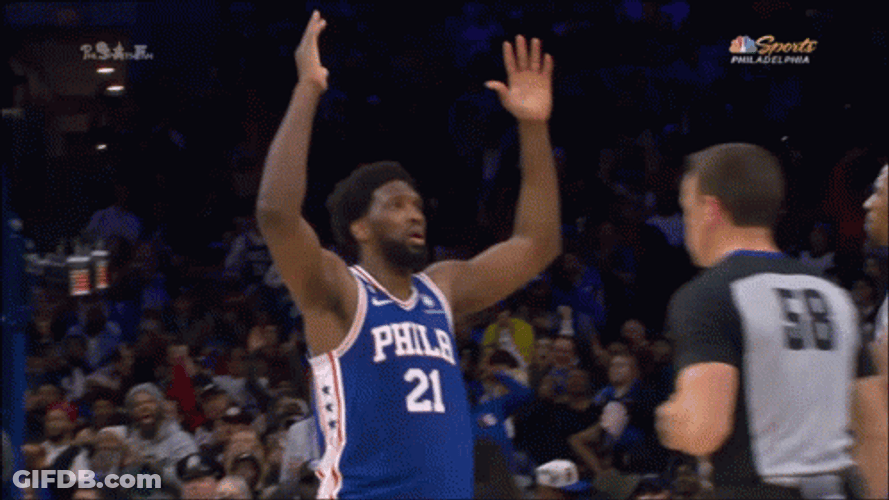 Joel Embiid Hands Up GIF