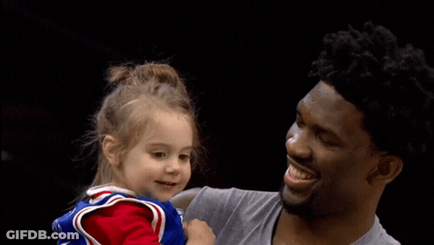 Joel Embiid High Five Cute Baby Girl GIF