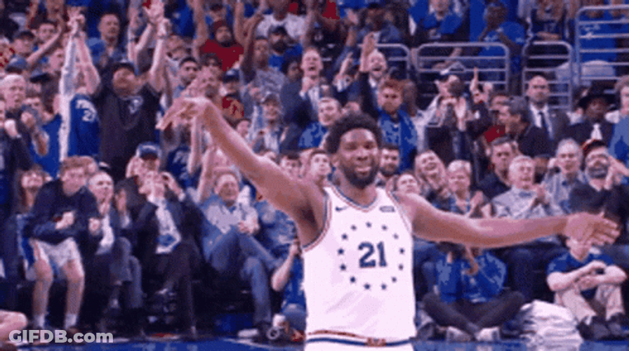 Joel Embiid Shimmy Dance Win GIF