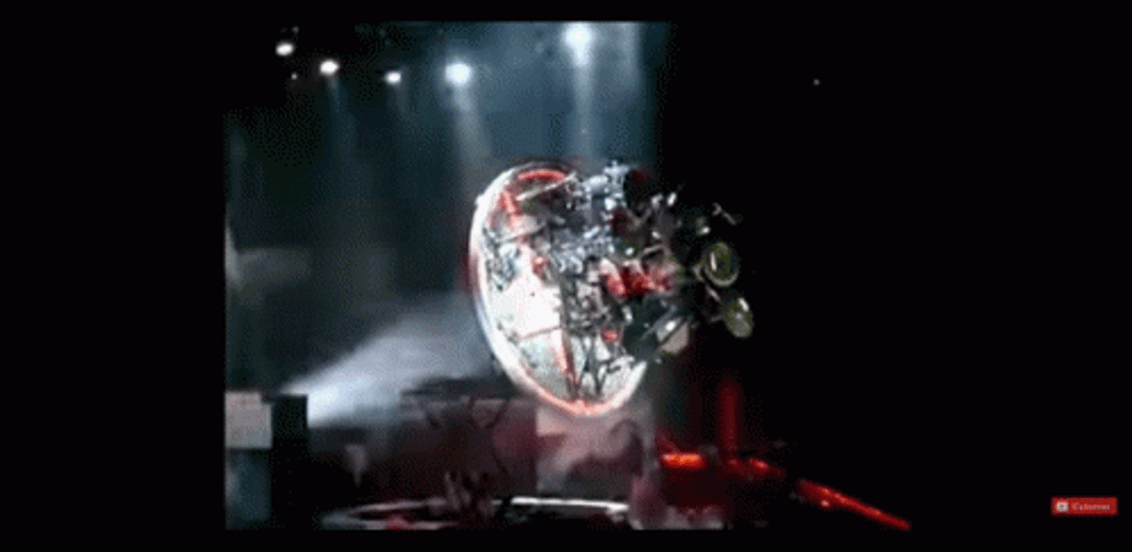 Joey Jordison Drumming Upside Down GIF