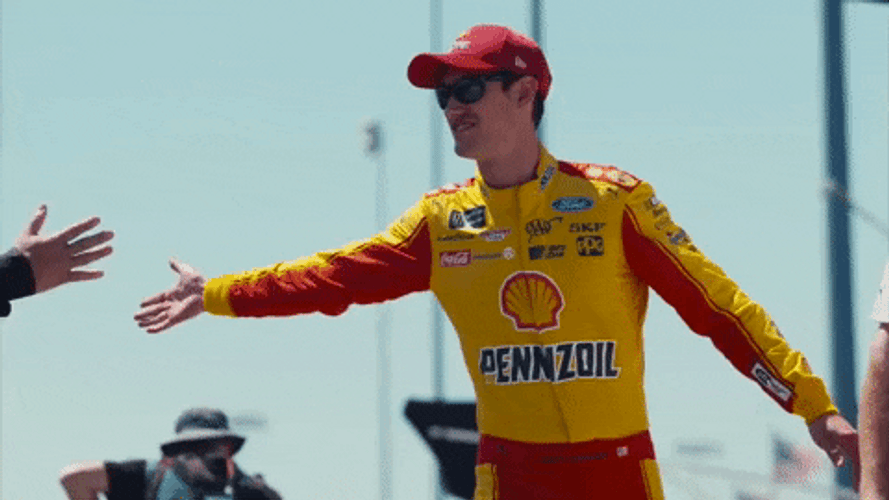 Joey Logano Nascar Car Racing Hand Shake GIF