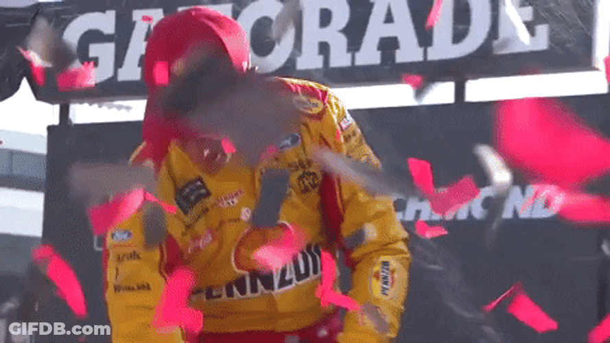 Joey Logano Nascar Confetti Gatorade GIF