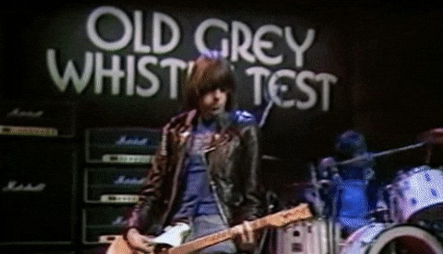 Joey Ramon Ramone Playing Electric Guitar GIF