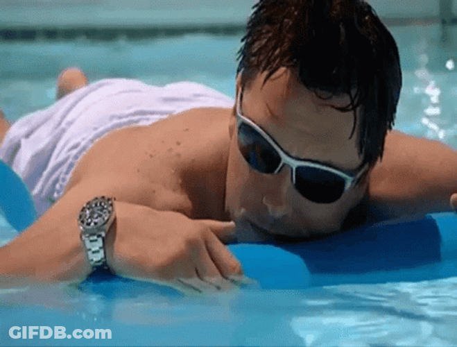 John Barrowman Floating In Water GIF
