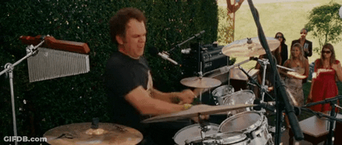 John C Reilly Pumped Up Drum Playing GIF