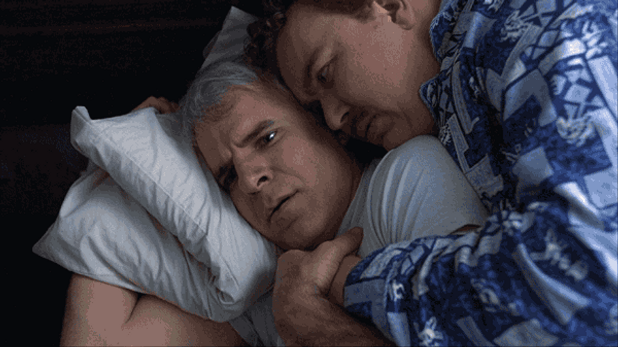 John Candy Cuddling Steve Martin GIF