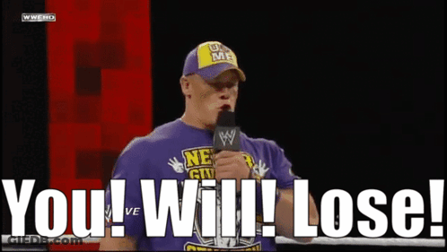 John Cena Is Talking Into A Microphone And Saying You Will Lose GIF