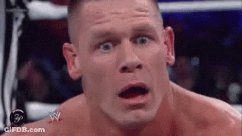 John Cena Surprised In Boxing Ring GIF