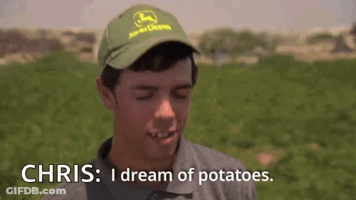 John Deere Hat Man Chris I Dream Potatoes GIF