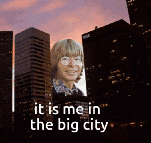John Denver Peeking In Big City GIF