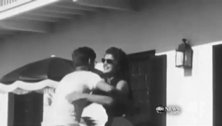 John F. Kennedy Hugs Jacqueline GIF