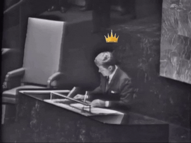 John F Kennedy Wears Crown GIF