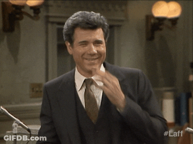 John Larroquette Snickering GIF