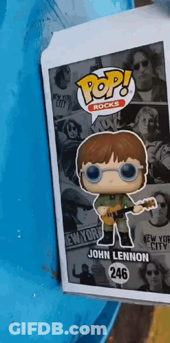 John Lennon Funko Pop Sitting GIF