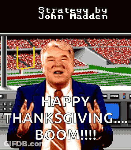 John Madden Happy Thanksgiving Boom GIF