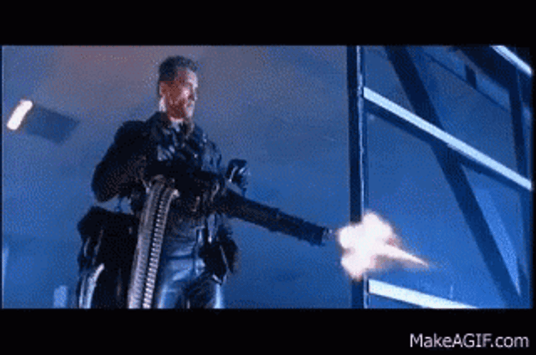 John McClane Vs The Terminator 2 GIF