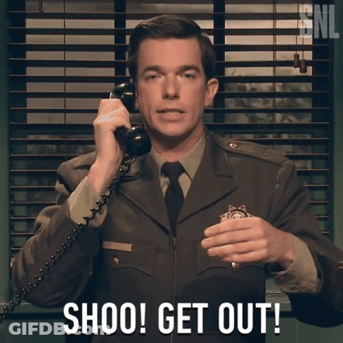 John Mulaney Shoo Go Away GIF