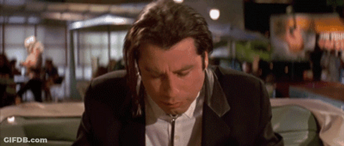 John Travolta Pulp Fiction Chewing Food GIF