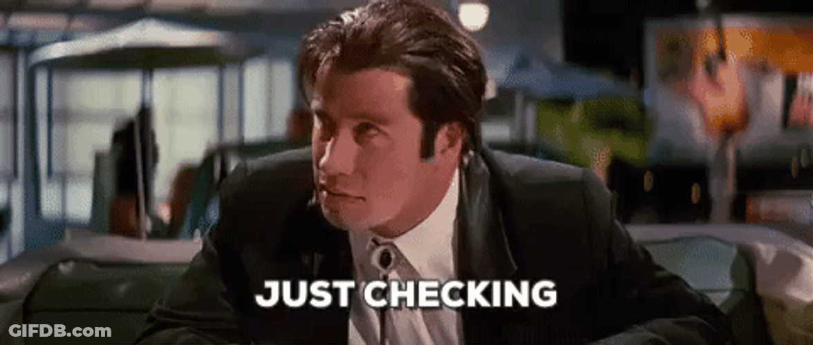 John Travolta Pulp Fiction Just Checking GIF