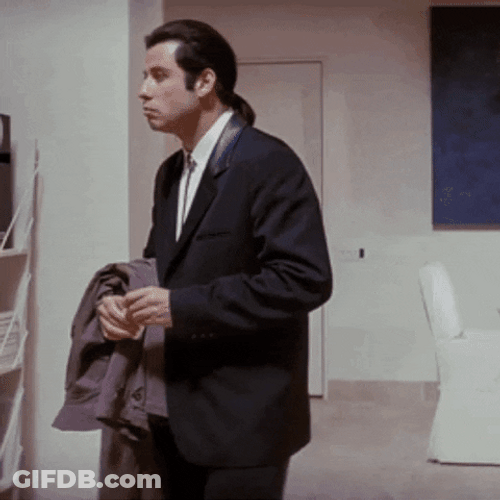 John Travolta Pulp Fiction Lights Off GIF