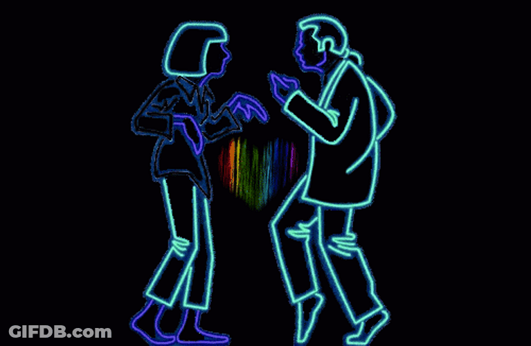 John Travolta Pulp Fiction Neon Dance GIF