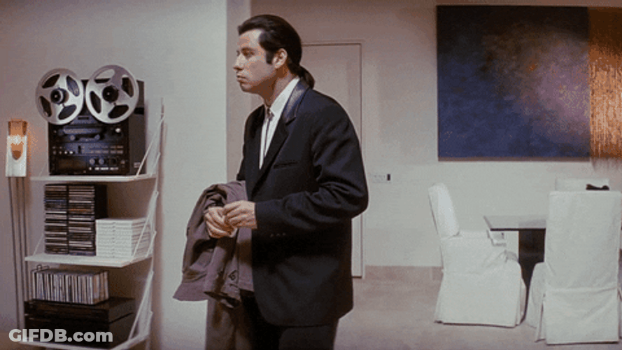 John Travolta Pulp Fiction Original Confused Scene GIF