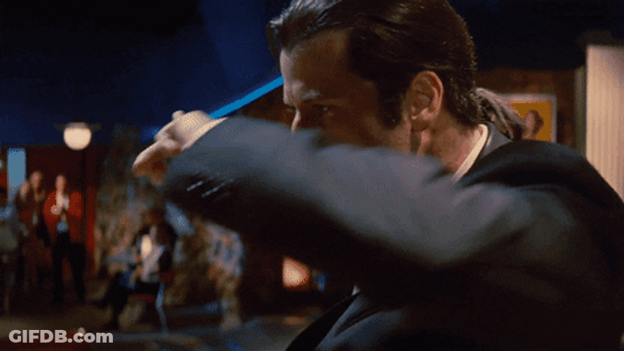 John Travolta Pulp Fiction Peace Sign Dance GIF